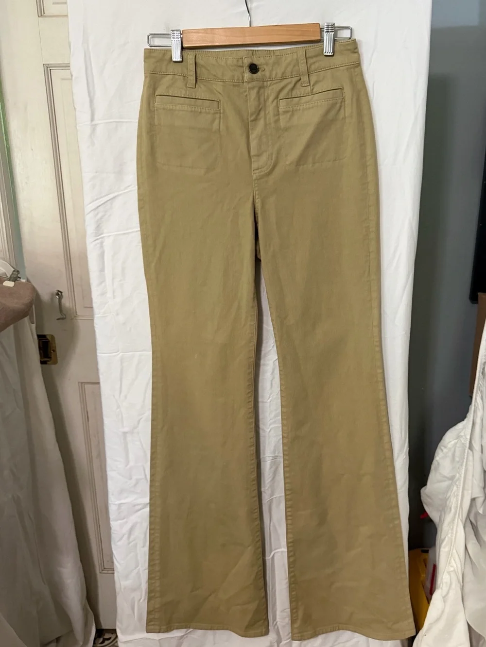 J. Crew Button-Front Pants in Khaki
